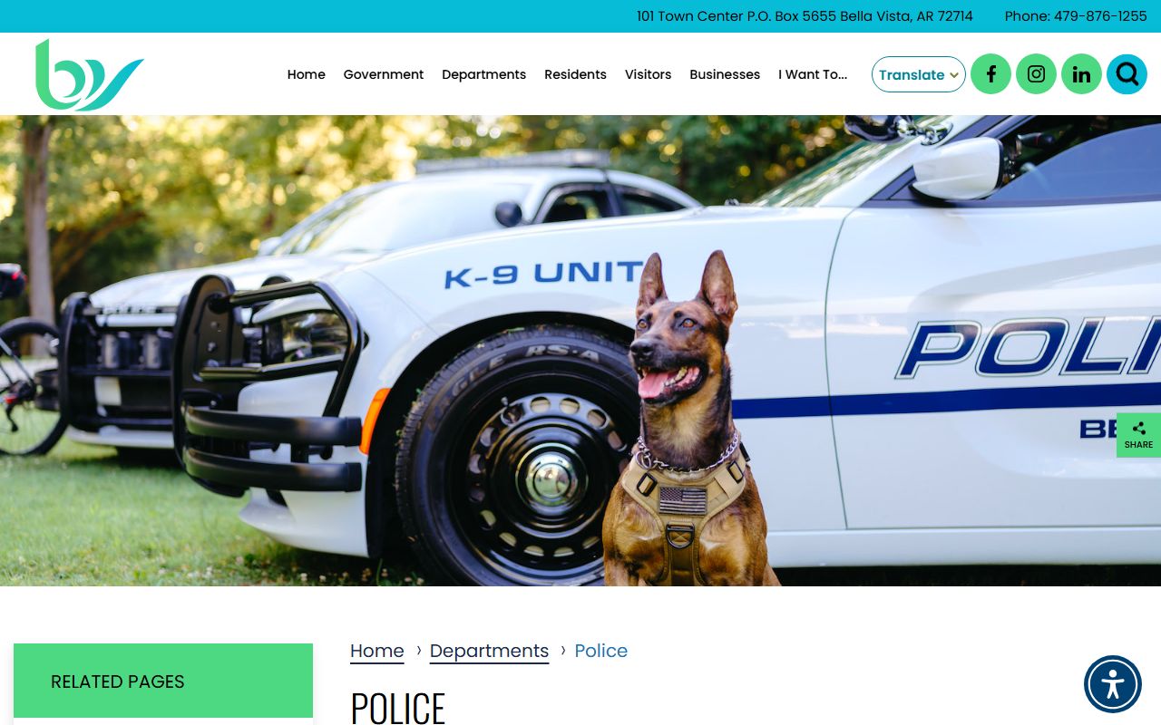 Bella Vista Police Department arrest records home