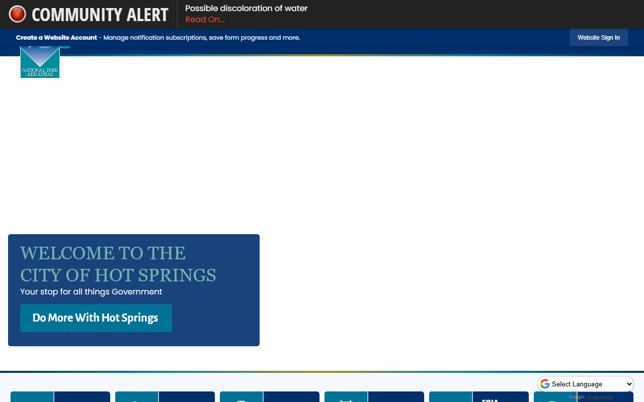City of Hot Springs website resources for arrest records