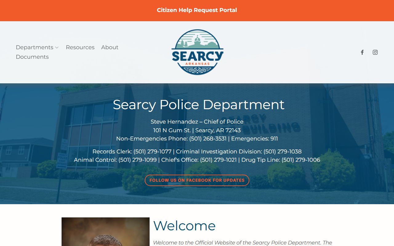Searcy Police Department arrest records site