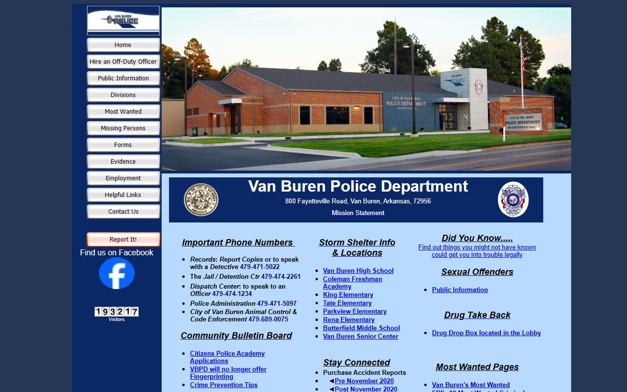Van Buren Police Department arrest records site