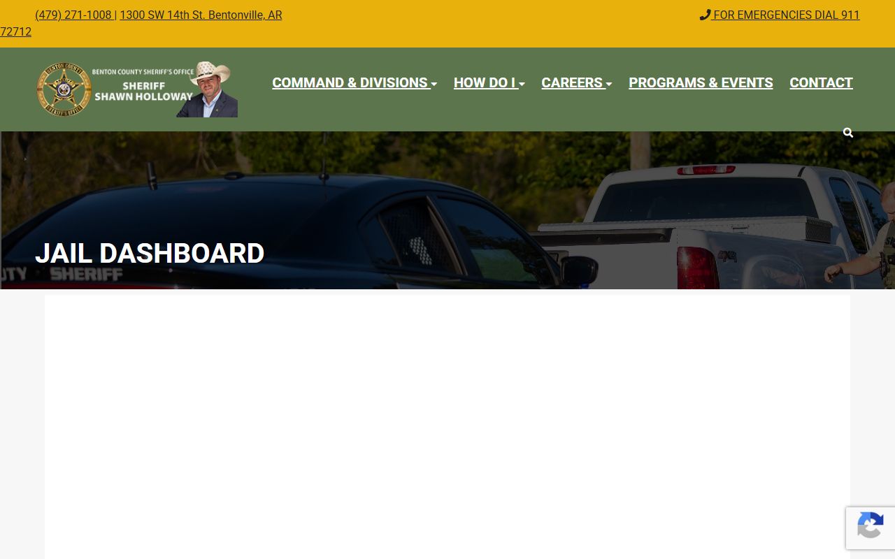 Benton County jail dashboard arrest records stats