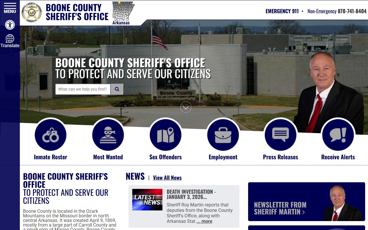 Boone County Sheriffs Office arrest records site