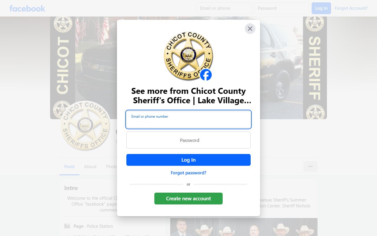 Chicot County Sheriff's Office arrest records Facebook page