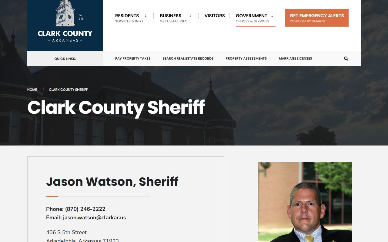 Clark County Sheriff's Office arrest records page