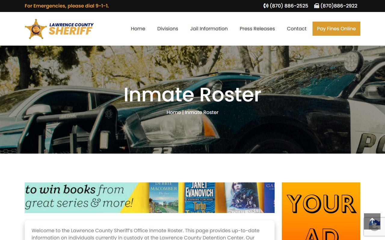 Lawrence County arrest records jail roster