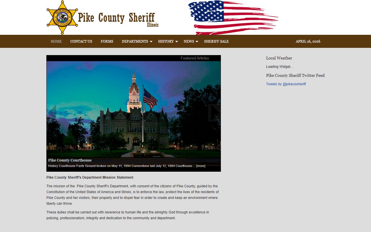 Pike County Sheriff's Department arrest records page