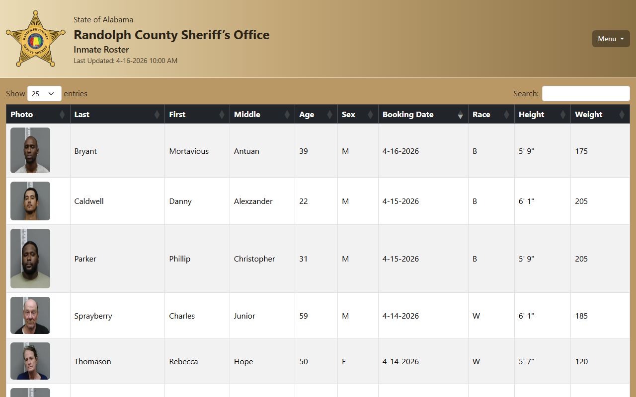 Randolph County Sheriff arrest records inmate roster