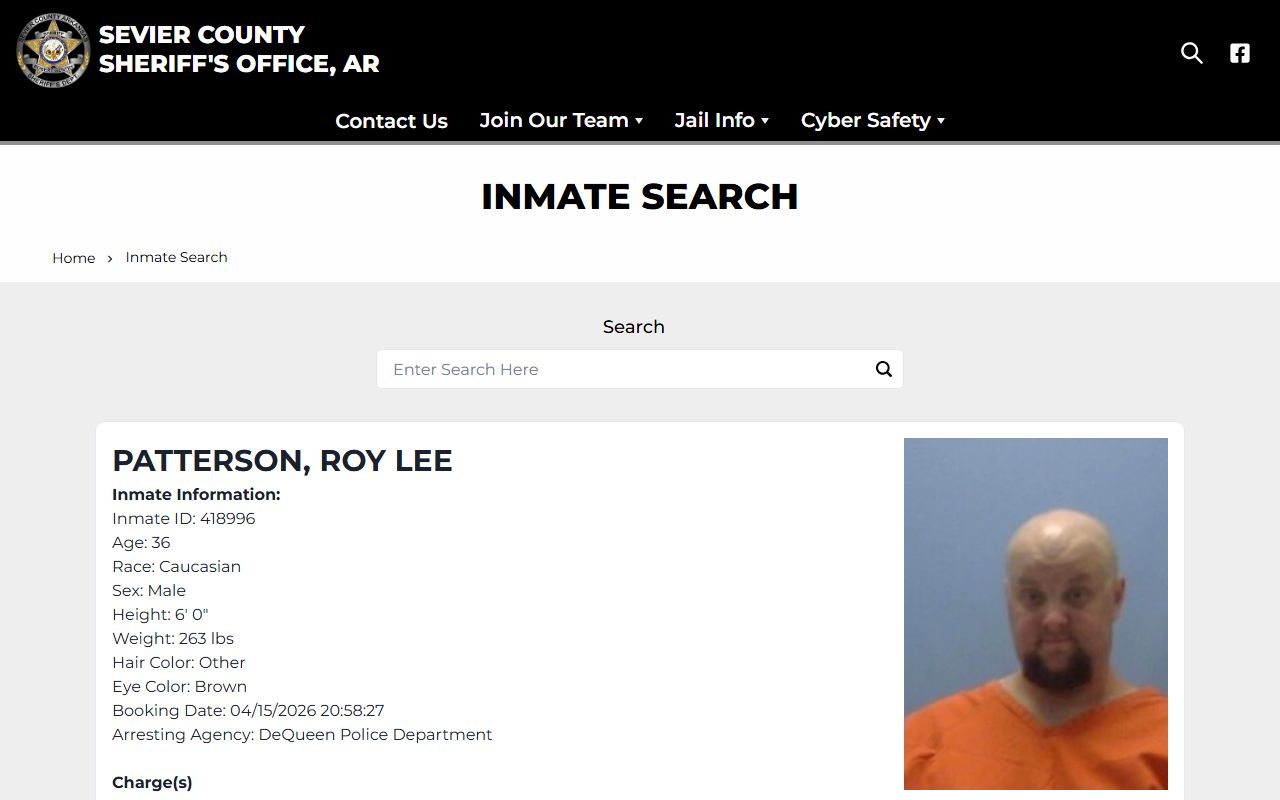 Sevier County Arkansas arrest records sheriff inmate search