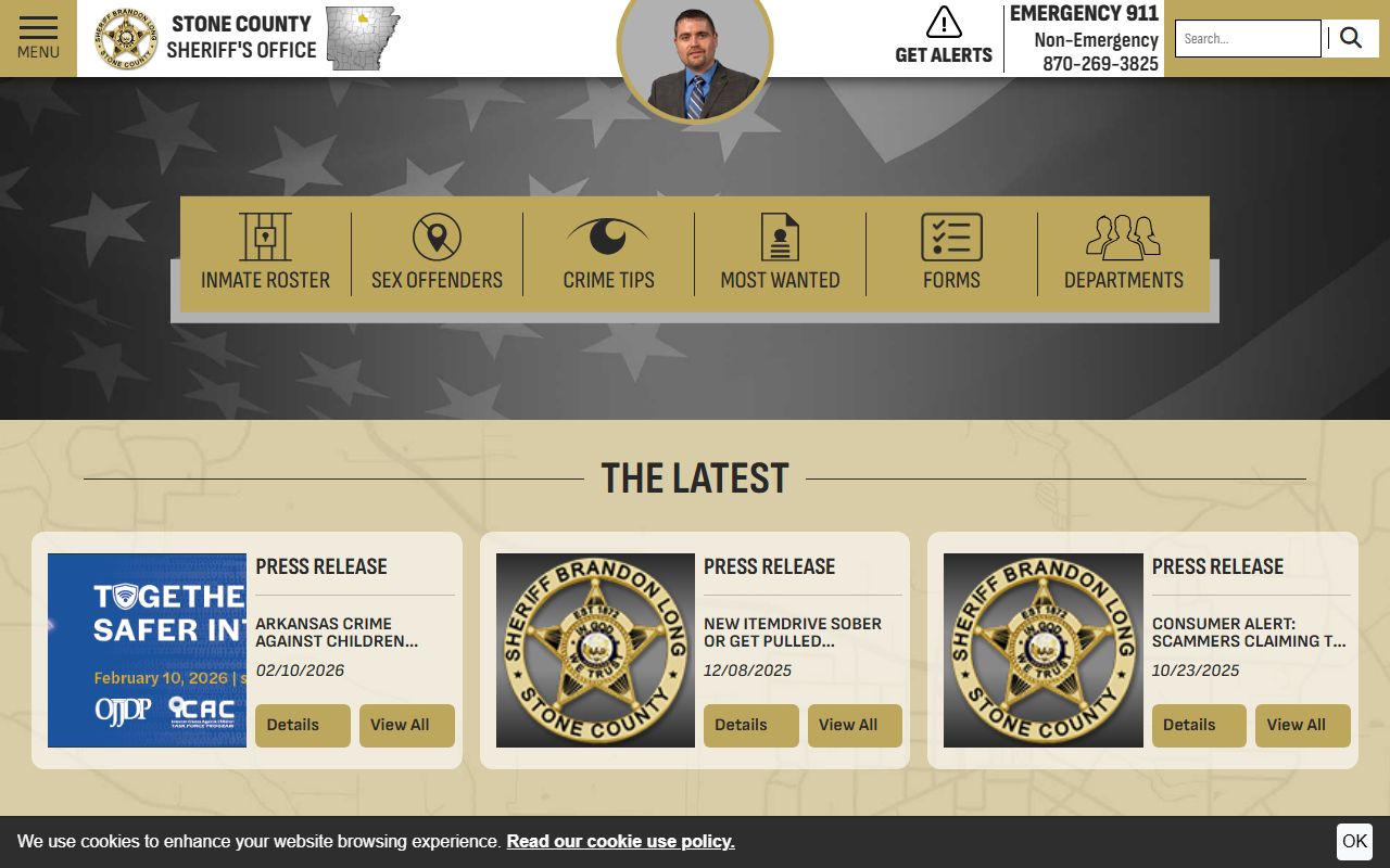 Stone County Arkansas arrest records sheriff website