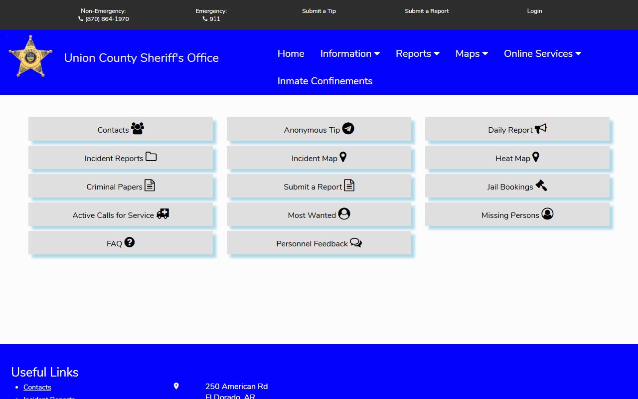 Union County Arkansas arrest records Citizen Connect portal