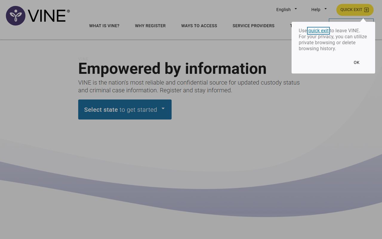 Arkansas VINE victim information and notification system